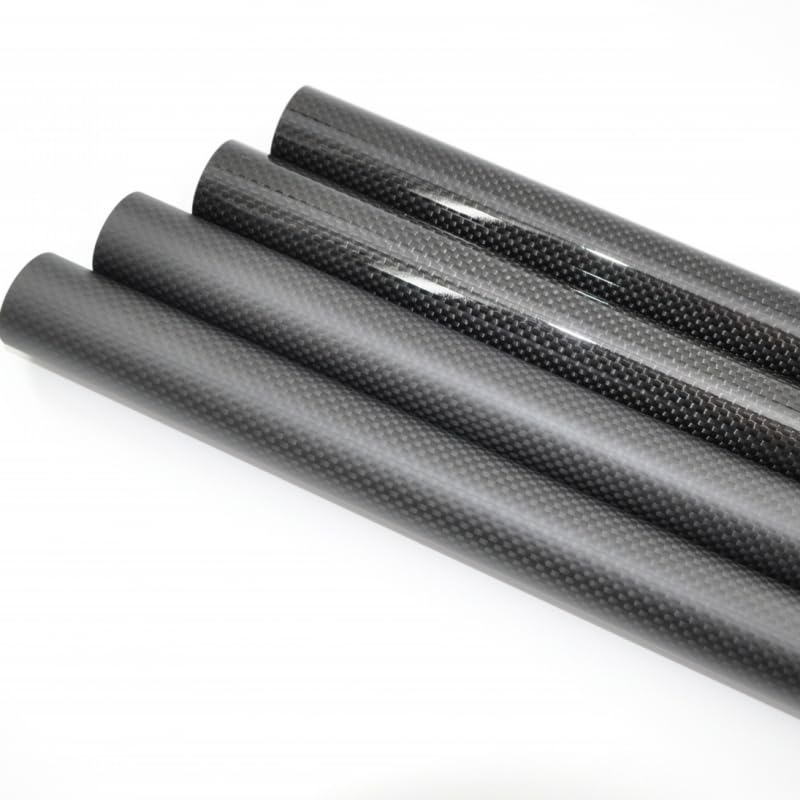 Abesterxox 1-2pcs Length 1000mm Carbon Fiber Tube 3K Roll Wrapped 32mm 33mm 34mm 35mm 36mm 38mm 40mm High Strength Carbon Fiber Shaft (2pcs