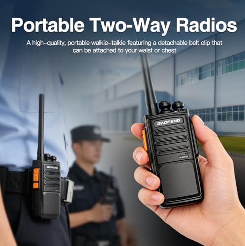 Image of BAOFENG VBT-888S Plus Upgraded Long Range Walkie Talkies 6 Pack, Type-C 1500mAh Rechargeable Two Way Radios Walkie Talkie with Earpieces & 6 Way Gang Charger for Adults, School, Church, Warehouse