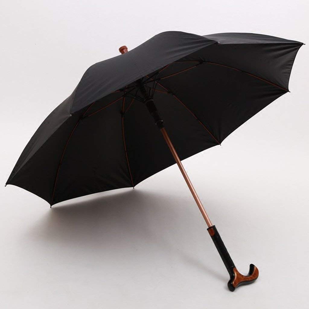 Soporte para bastón para caminar Muleta para bastón para anciano Anciano Telescópico Estable Antideslizante Ligero Altura ajustable con 4 pies y mango de madera Bastones negros para hombres o mujeres