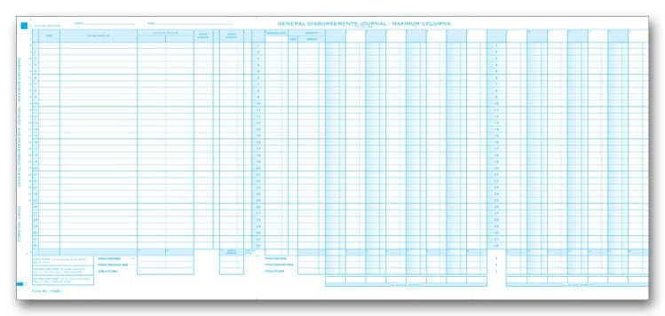 NEBS 5Forms 190NJ General Disbursement One Write Journal QTY 25