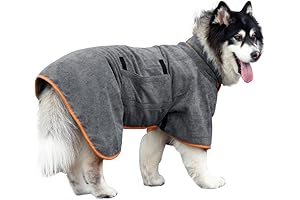 Dog Drying Coat Bathrobe Towel, Microfibre Material Fast Drying Super Absorbent Dog Bath Robe