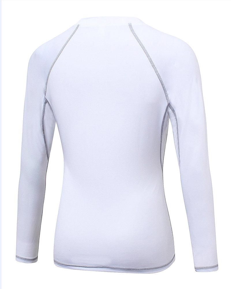 Femme T-Shirts de Compression Sport Col Rond Manches Longues Dry-Fit Athletic Séchage Rapide