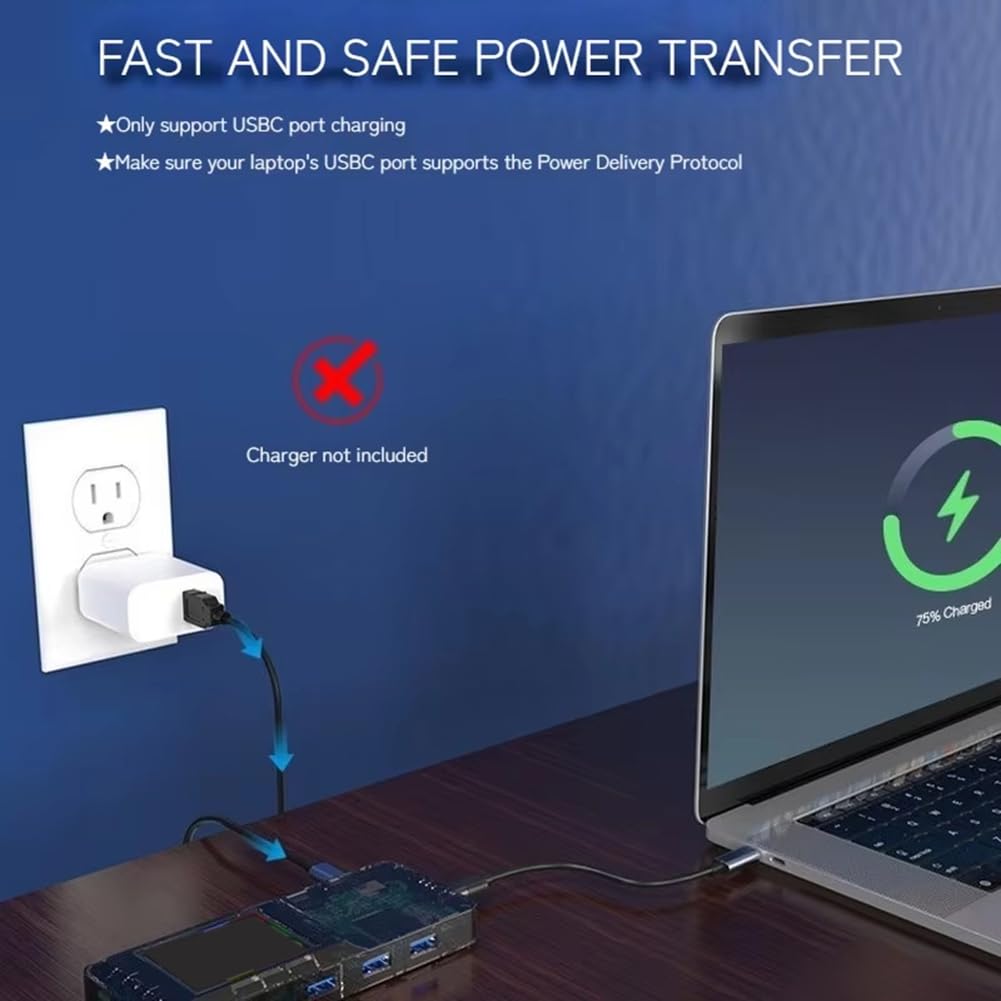 Estación de acoplamiento con consola y teclas macro para USB-C PD
