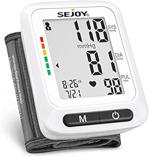 Blood Pressure Monitor XL Wrist Cuff 5.3-8.5 inch, Automatic Accurate Blood Pressure Machine, Large Screen Display, 120 Reading Memory, Irregular Heartbeat Detector, Home Use Digital BP Monitor
