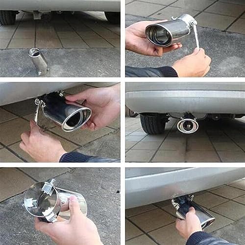 Arrière de voiture rénové grâce au bec d'échappement rond universel anti-rouille - 6