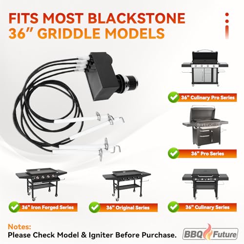 Image of BBQ Future Grill Igniter Kit for Blackstone 36 Inch Griddle, 4 Outlet Electronic Battery Igniter Replacement Kit
