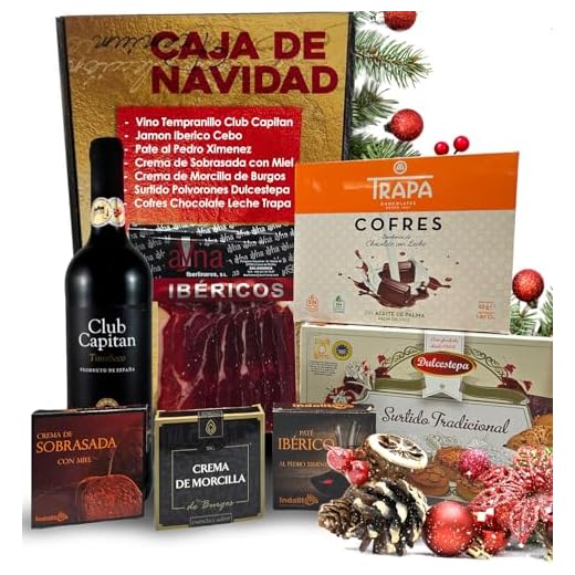 Cesta Gourmet para Regalar M | Perfecta como Regalo Cesta Navidad de Empresas | Jamón Ibérico de Cebo + Vino Tempranillo + Crema de Morcilla y Crema de Sobrasada + Paté PX + Pack Polvorones + Bombones