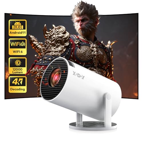 Mini Beamer [2025 Upgraded & Android 11.0] Native 720P HD, unterstützt 4K 1080P, Xgody Gimbal 3 New...