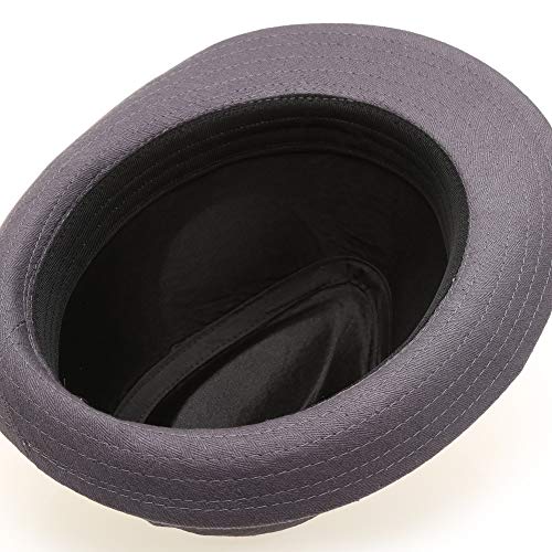 Image of Classic Trilby Short Brim 100% Cotton Twill Fedora Hat with Band
