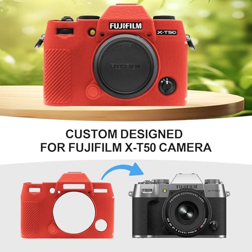 Funda Protector de Cámara para Fujifilm X-T50 Silicona Roja miniatura 7