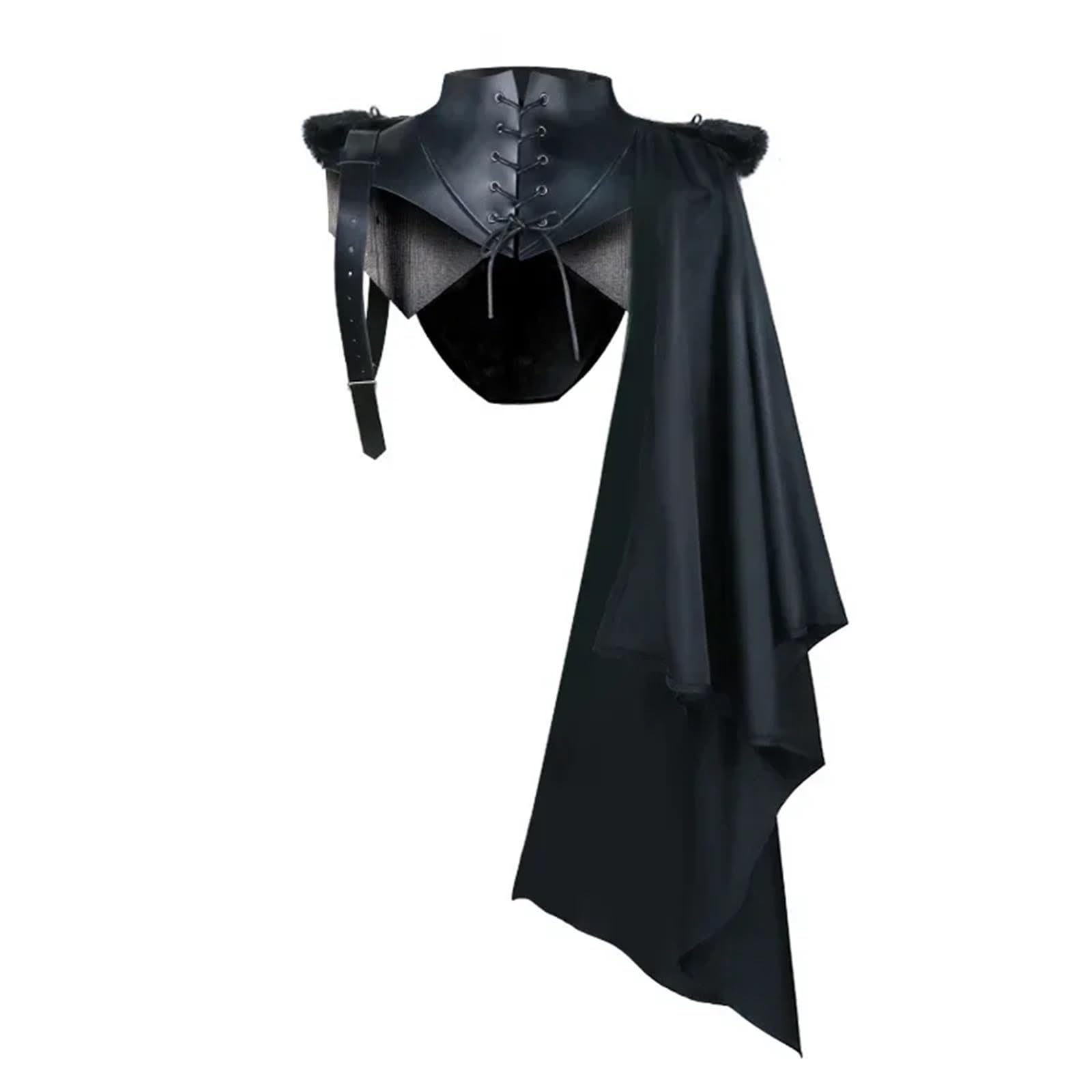 Armatura da Spalla Vintage Costume da cosplay con lacci e armatura medievale vintage con una spalla e mantello punk gotico