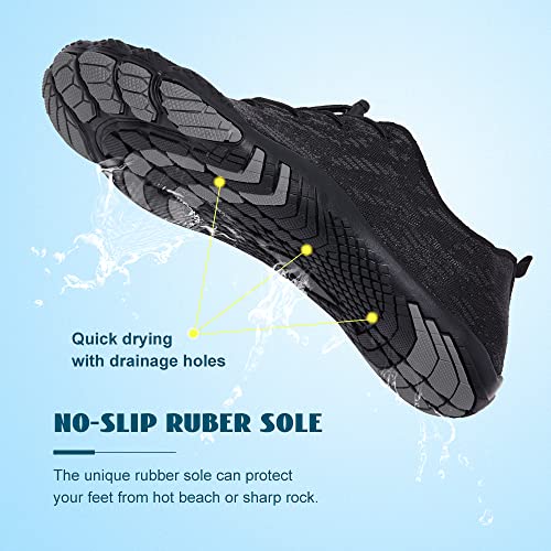 Image of HIITAVE Men Barefoot Water Shoes Beach Aqua Socks Quick Dry for Outdoor Sport Hiking Swiming Surfing