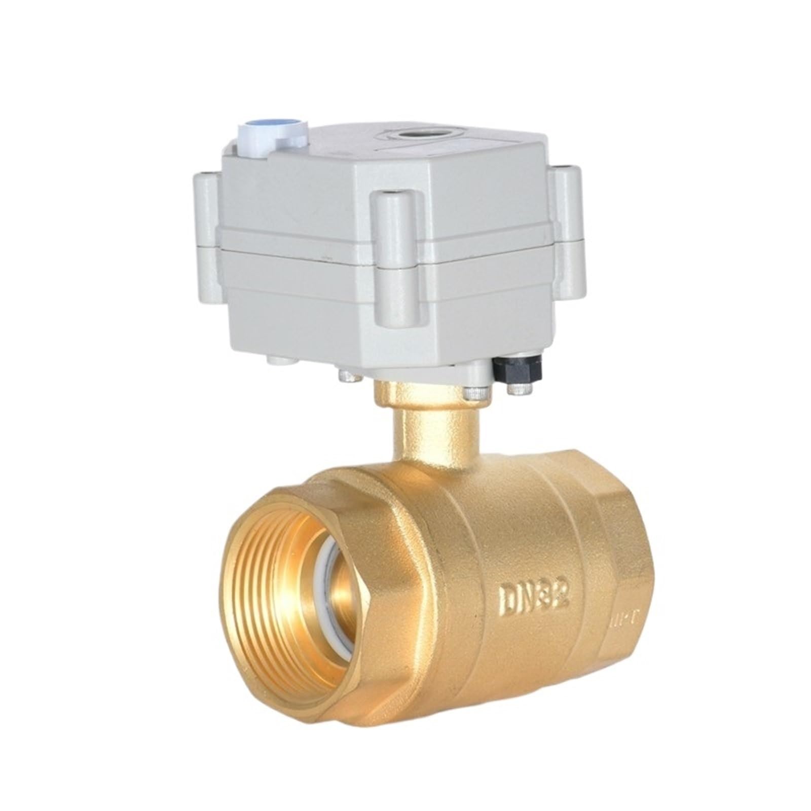 1 szt. (1/10.2 cm-1 1/10.2 cm) 2-drożny zmotoryzowany zawór kulowy 5 V/12 V/24 V zawór elektryczny z instrukcją (DN15, NPT_DC12V_CR201)