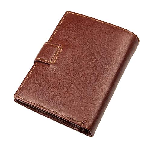 Wallet Mens Leather Wallet Multi-Card Leather Men's Wallet Card Holder Case Wallet RFID Anti-scanning (Coffee)