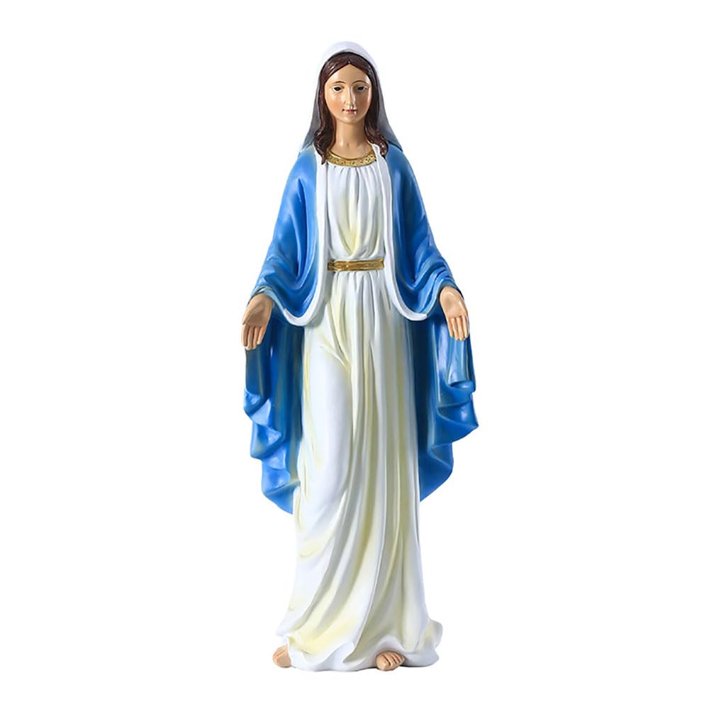 Lllunimon Light 18 Inch Virgin Mary Statue, Our Lady Of Grace Blessed Mother Statues, Catholic Sculpture Christian Religious Figurine Garden Outdoor