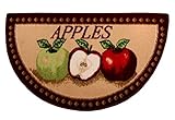 Kashi Home D-Shape Mat with Latex Back Mixed Apple Series Kitchen Rug, 18' by 30'