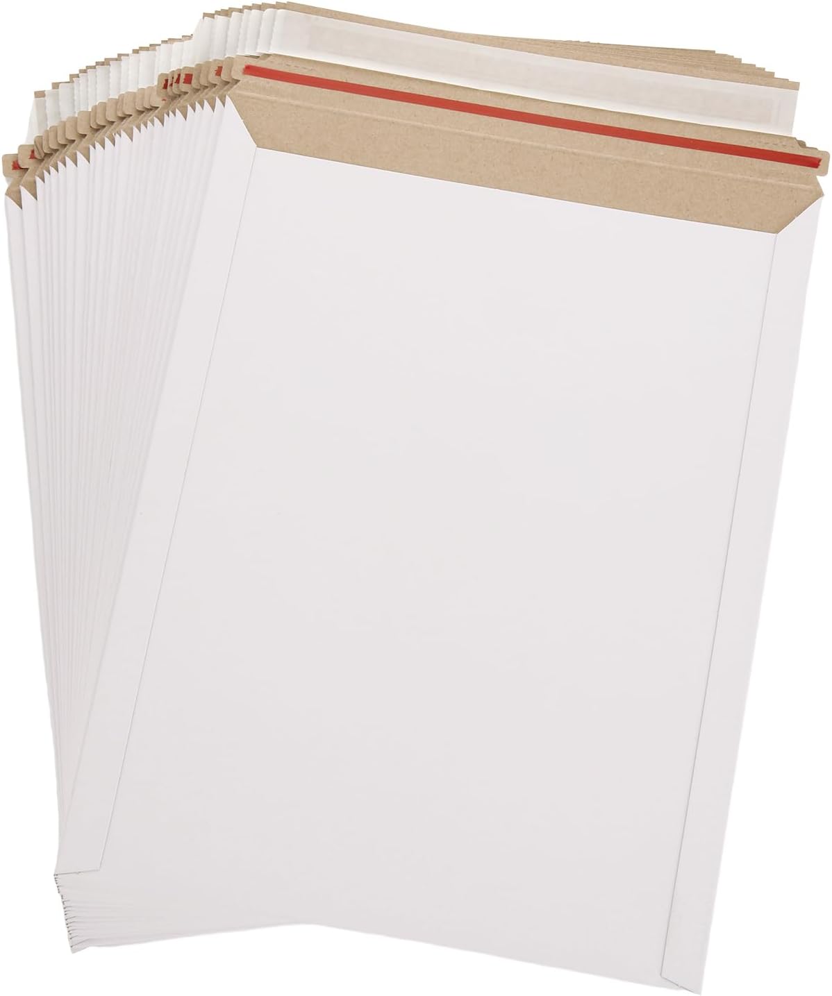 100 Pack 9.5x12 Inch Rigid Mailers, Self Seal Photo Document Mailer Cardboard Mailing Envelopes Stay Flat Mailers for CD, Photos, Document, Pictures, Papers, Files, White