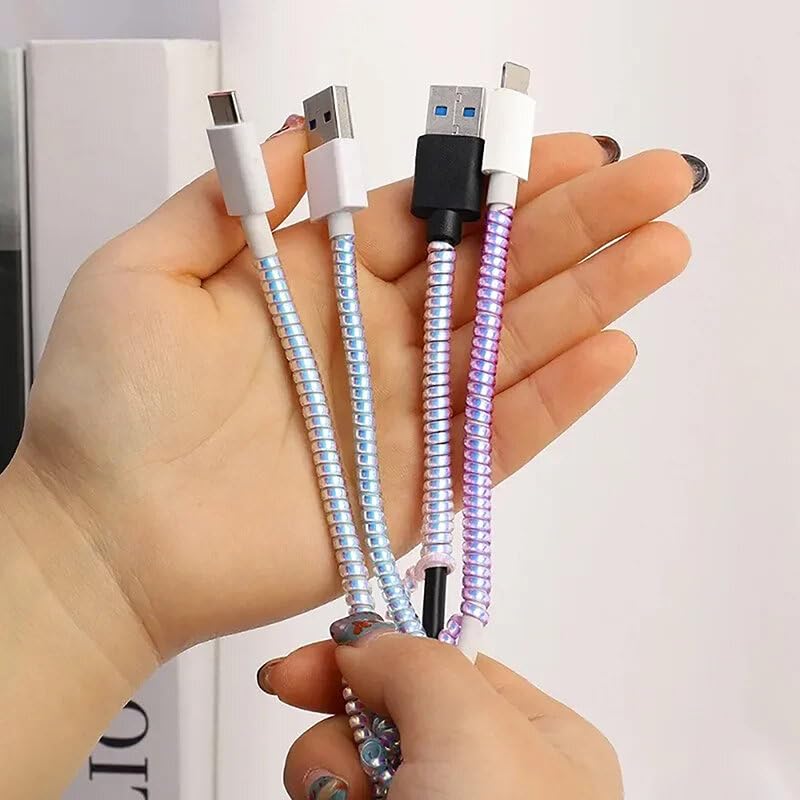 Ultimate Spiral Chargers Cable Protector Protective Sleeve Cover, Headphone Saver for Mobile Phone, iPhone and Android Charging Cables (Metal Gold 1pec) — Amazon image 6