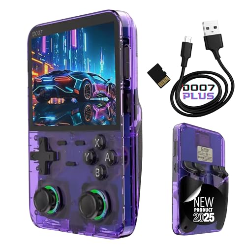 Consola Retro Portátil D007 Plus 2025 – +10.000 Juegos Clásicos – Pantalla IPS HD 3,5’’ – Doble Joystick 3D con Luz Inteligente – RK3326 Quad Core – R36S Mejorada – Retro Gaming Edición 2025