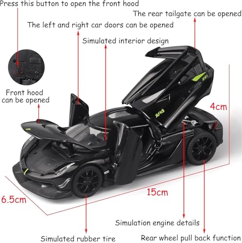 Image of 1:32 Koenigsegg Jesko Die-Cast Metal Car with Sport Toy Car [ Colour As Per Stock ]