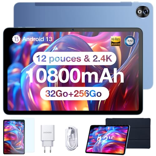 Tablette Android 13 grand écran idéale pour regarder vos films en voyage avec batterie 10800mAh