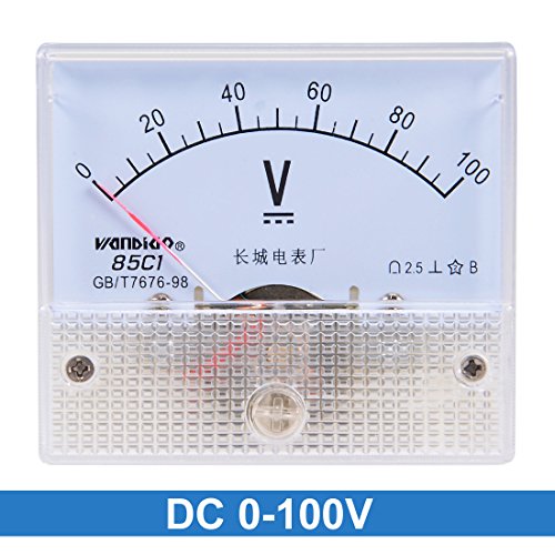 Image of uxcell DC 0-100V Analog Panel Voltage Gauge Volt Meter 85C1 2.5% Error