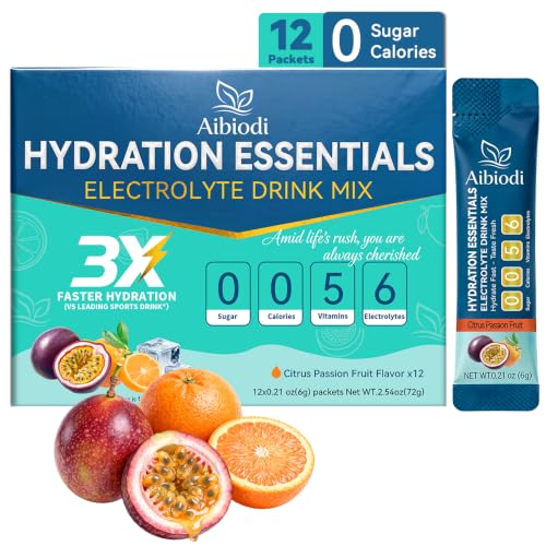 Image of Electrolytes Powder Packets - Sugar Free & Zero Calorie Liquid Daily Drink Mix - Instant Hydration & Energy Supplement with 6 Electrolytes and 5 Vitamins, Keto Friendly & Vegan - 12 Sticks