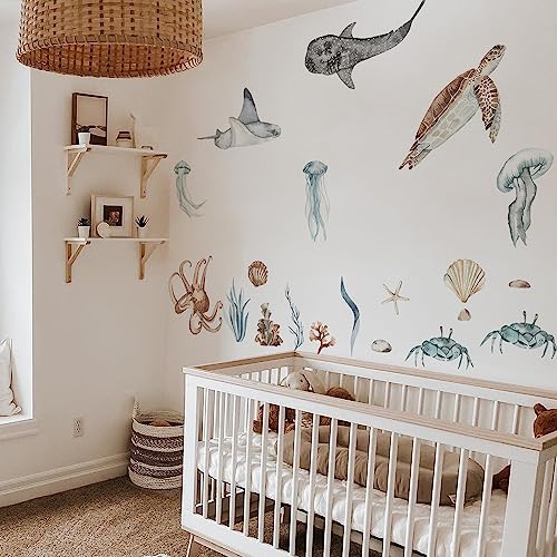 Vinilos decorativos animales marinos grandes para pared miniatura 2