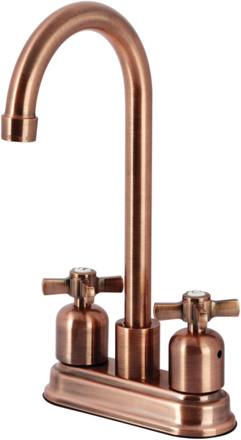 Kingston Brass KB849ZXAC Millennium Two-Handle 2-Hole Deck Mount Bar Faucet in Antique Copper