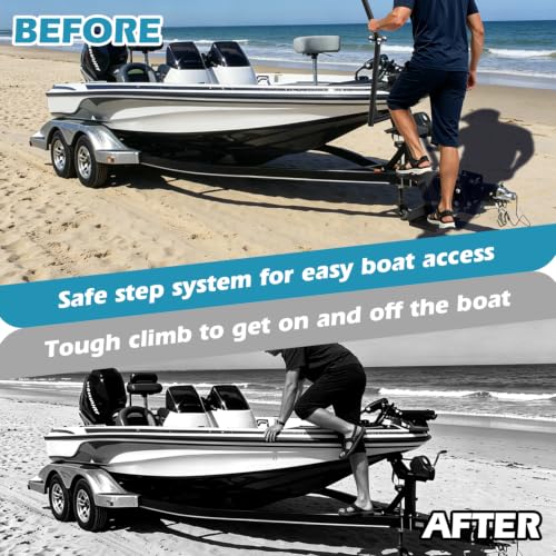 Image of Adjustable 4-Step Boat Trailer Steps | Side Mount | Anti-Slip