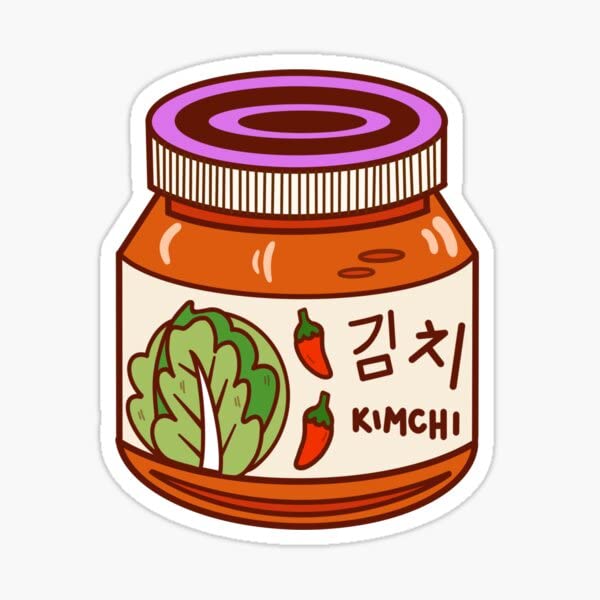 Korean Food Kimchi Cabbage Vinyl Sticker (4" inches)