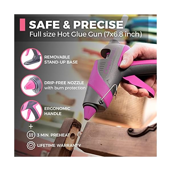 Full-Size-Hot-Glue-Gun-for-Construction-DIY-Crafts-Chandler-Tool-60W-High-Temp-Large-Glue-Gun-with-Stand-Up-base-12-Glue-Sticks-Perfect-for-Home-Repair-Arts-Crafts-Pink Full-Size-Hot-Glue-Gun-for-Construction-DIY-Crafts-Chandler-Tool-60W-High-Temp-Large-Glue-Gun-with-Stand-Up-base-12-Glue-Sticks-Perfect-for-Home-Repair-Arts-Crafts-Pink