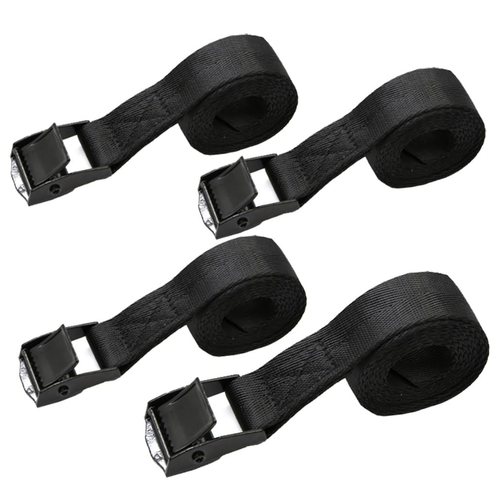 Confezione da 4 cinghie di fissaggio nere da 3,3-19,7', piccole cinghie di fissaggio for carichi con fibbia, cinghie con fibbia leggere for kayak e bagagli(W 3.8cm,L 6.0m/19.7Ft)