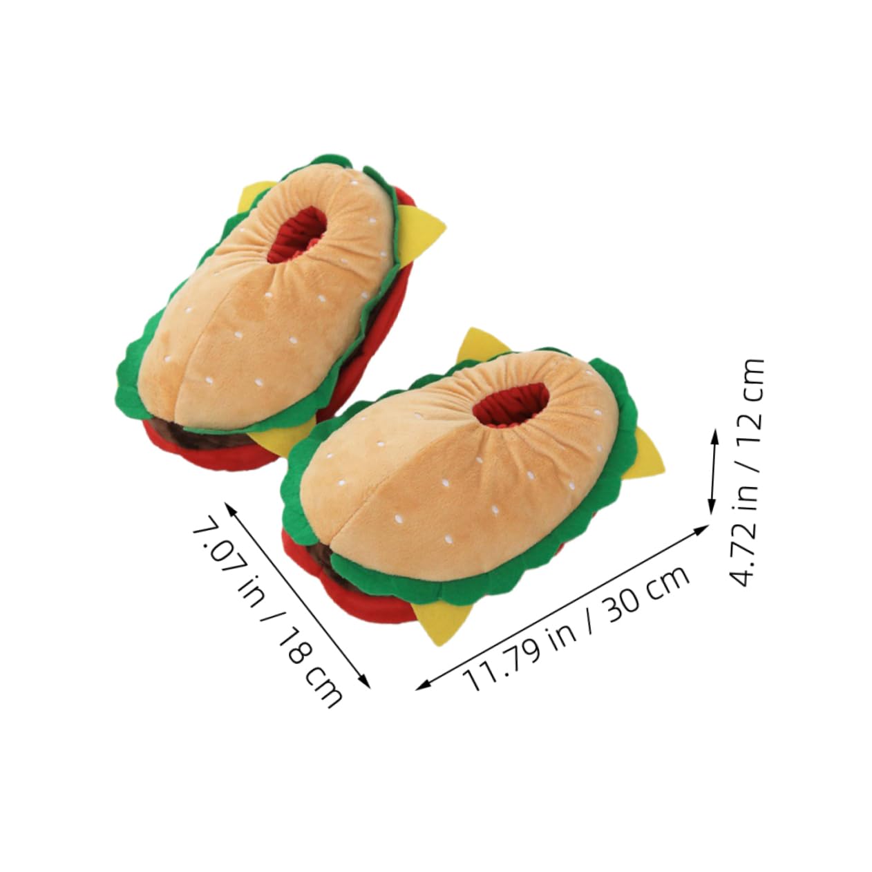 Ipetboom Pantuflas de Hamburguesa para Casa Cálidas y Peludas de Invierno Soporte Superior y Diseño Divertido para Vida Hogar