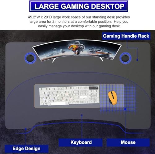 Image of PayLessHere Gaming Desk 45 inch W x 29 inch D Computer Desk Home Office Desk with Cup Holder Headphone Hook Z Frame Design for Home Office Gaming Table Computer Table (Red)