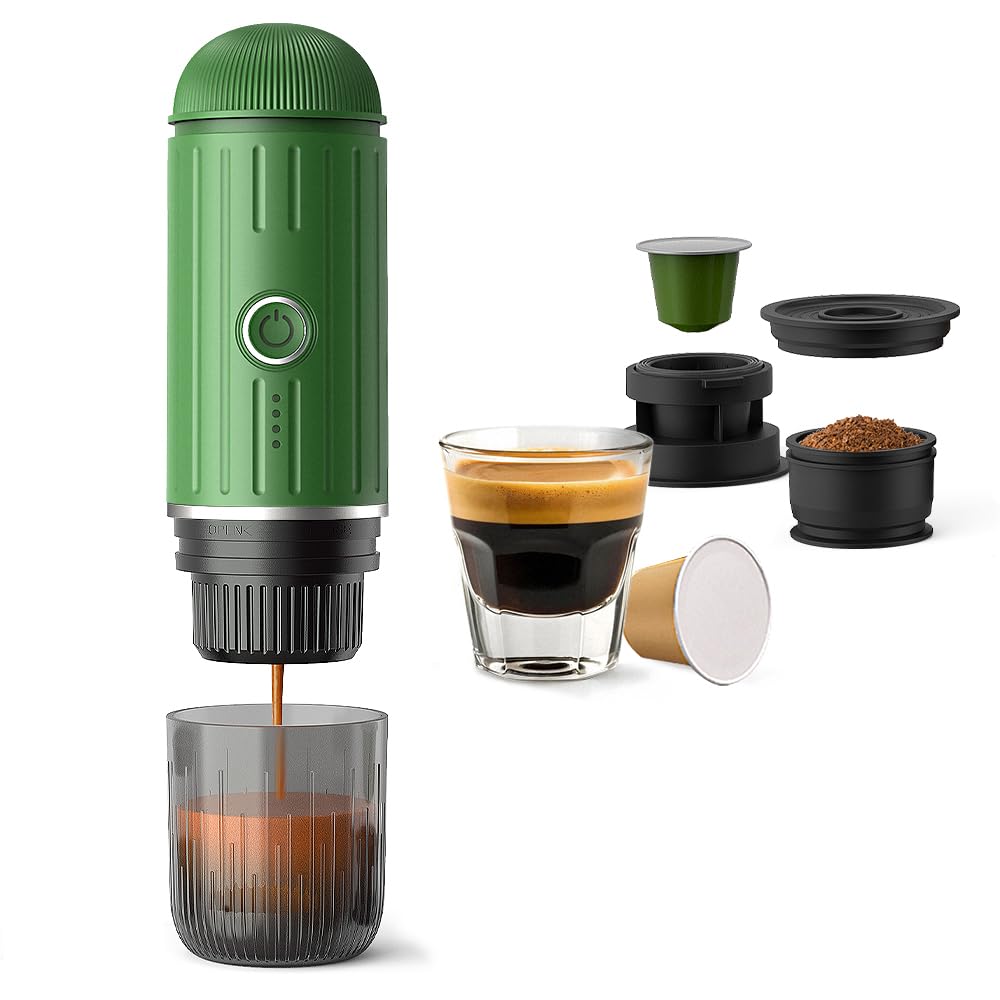 Macchina Caffè Espresso Portatile Amjdcoe 20 Bar | Ricaricabile USB-C Per Viaggi E Campeggio | Compatibile Con Capsule NS E Caffè Macinato