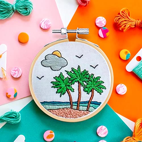 Image of GIEMSON Embroidery Hoop 3 Inch 12 Pieces Small Embroidery Hoops Bamboo Circle Cross Stitch Hoop for Embroidery Art Craft Sewing