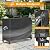 Kipiea 4FT Waterproof Firewood Storage Log Rack Cover, Heavy Duty 600D Outdoor Wood Storage Rack Cover with Buckles and Full-Length Hook & Loop Fastener, Tear-Resistant