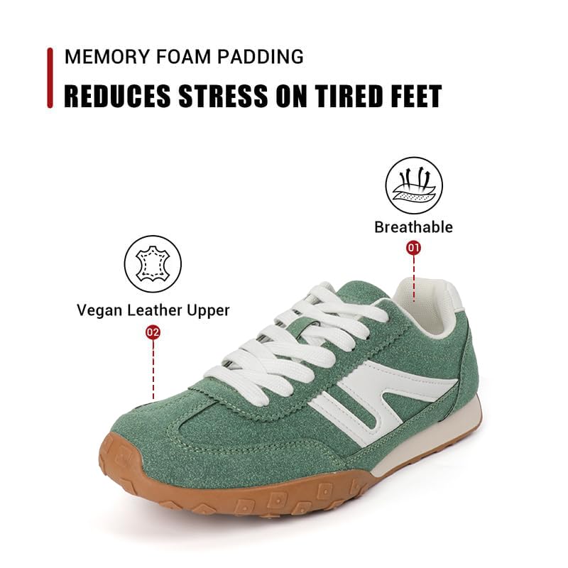 Image of Sneakers for Women Retro Fashion Trendy Sneakers with Foam Insole Casual Shoes for Walking Tennis Classic Non-Slip Comfort Shoes
