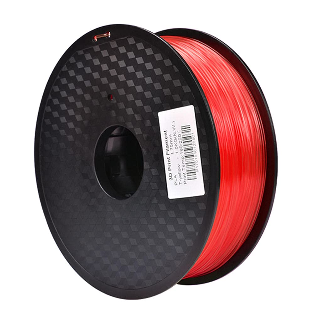 3D Printer Filament PLA Filament 1.75mm, High Purity, for 3d Printer and 3d Pen, 1kg Spool(Transparent red)