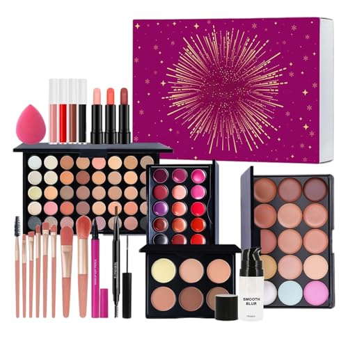 Ensemble de cadeaux de maquillage tout-en-un pas cher avec palette fards et rouge à lèvres