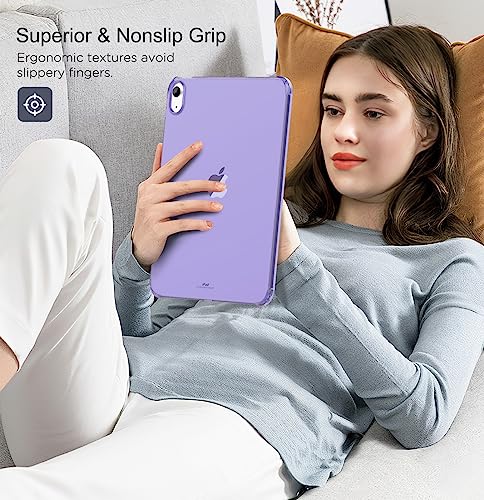 Image of MoKo Clear iPad 10th Generation Case, iPad 10 Case, Slim & Lightweight Soft TPU Anti-Scratch Back with Shockproof Impact Resistant Raised Edge for 10th Gen iPad Case 2022, Lilac Purple