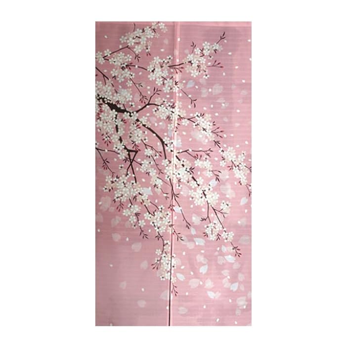 Japanese Noren Doorway Curtain Cherry Blossom Sakura 33.5x59in Polyester