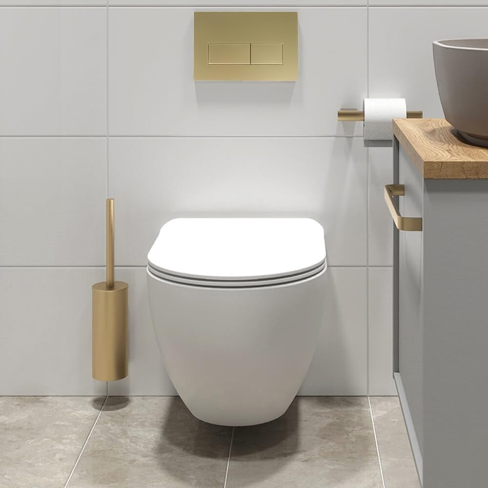 Piastra per WC compatibile con Geberit Sigma, UP300 & UP320 Serie, doppio risciacquo (oro)