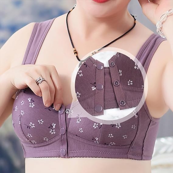 Daisy Push-up Button Bra, 2025 New Upgraded Daisy Bra Wireless Front Button Bras No Underwire Full Coverage Bralette4