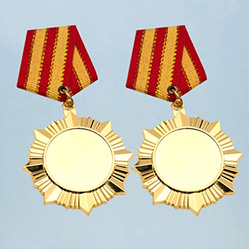 Medalhas de Ouro Besport 2 peças Medalhas de Maratona Medalhas de Honra Metal Monumento Emblema para