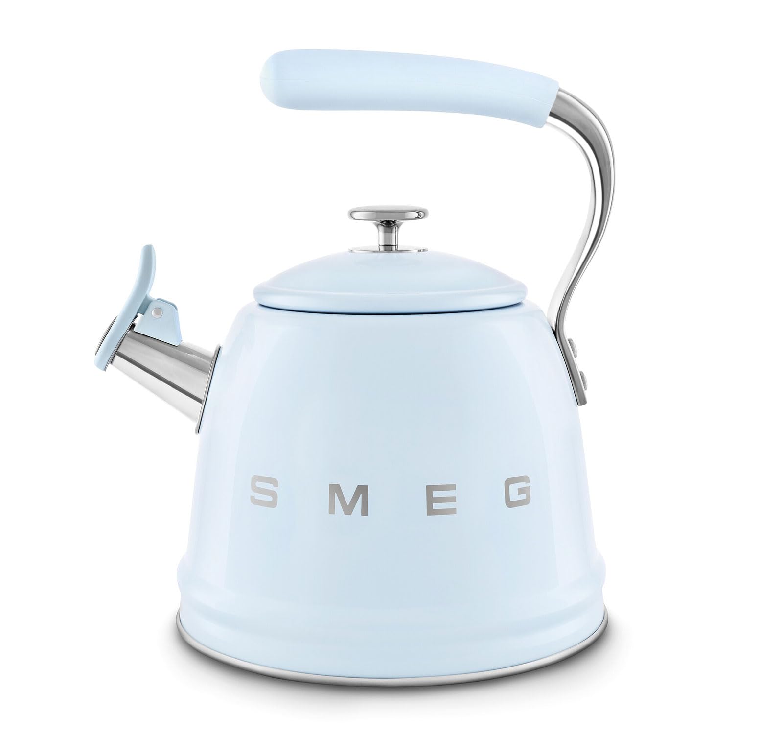 SMEG 50's Retro Style Whistling Kettle & divvi! Mug Tree Bundle - Pastel Blue
