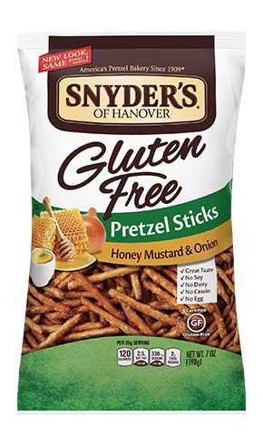 Snyder's of Hanover Gluten Free All Natural Pretzel Honey Mustard and Onion, 7 Ounce (Pack of 4)