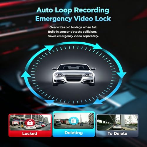 VANTREEGAO 3-Inch 1080P HD Dash Cam for Cars, Wide-Angle Driving Recorder with Night Vision, Loop Recording (Black) - image 4