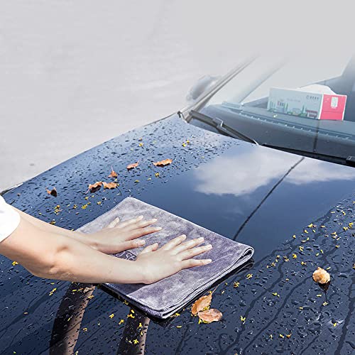 Image of Microfiber Cloth - 30x75 cms - 340 GSM Grey- Thick Lint & Streak-Free Multipurpose Cloths - Automotive Microfibre Towels for Car Bike Cleaning Polishing Washing & Detailing(30*75CM,Set of 2)
